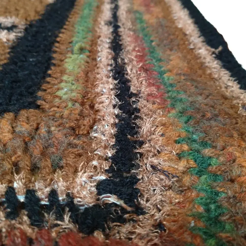 Hand Crocheted Throw Blanket with Stripes Fits Toddler Bed Crib
